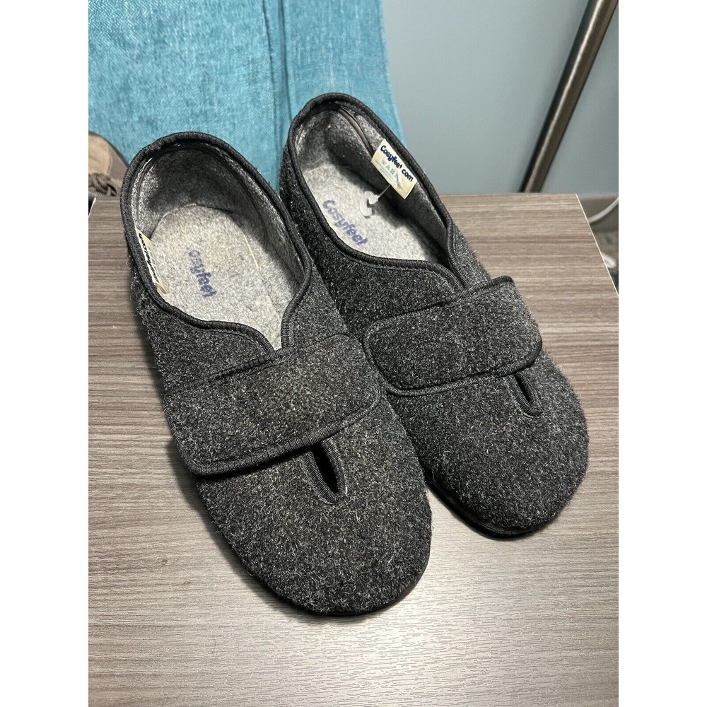 Cosyfeet Ronnie Mens Slippers Gray Black Size 11
